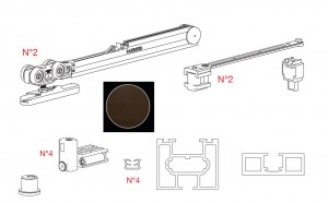 TERNO Universal Eclettica kpl. do drzwi przesuwanych 3000x1500 mm, ciemnobrązowy