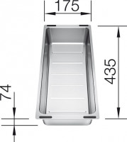 BLANCO 227689 pojemnik ze stali nierdzewnej SUBLINE 435x175x74