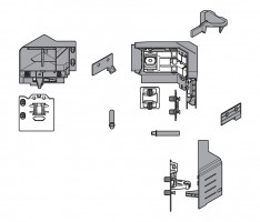 BLUM Z33M00E0A6 komplet Space Corner "M" jedwabiście biały