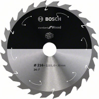 BOSCH 2608837724 Pilový kotouč Standard for Wood pro AKU pily 216×1,7×30mm, 24