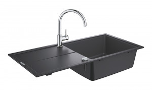 GROHE 31885AP0 komplet K400 granitowa czerń + Bauclassic chrom