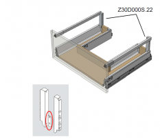 BLUM Z30D000S.22 mocowanie ścianki tylnej szuflady pod zlew, D, P+L, białe