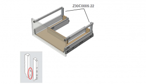 BLUM Z30C000S.22 mocowanie ścianki tylnej do szuflady pod zlew, C, P+L, szary