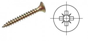 StrongFix Wkręt PZ 4x55 łeb stożkowy ocynk żółty PZ2