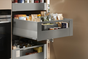 K-BLUM Merivobox E Boxcap 550 mm, 40 kg, Indium szary, wewnętrzna, reling