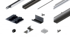 HAWA 31514 Folding Concepta III 20/25 Zestaw prowadnic na 2 skrzydła,lewy,srebrn