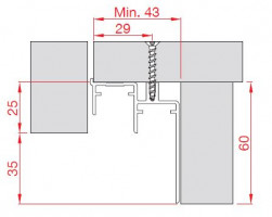 TERNO tor dolny 920/N 3m anodowany