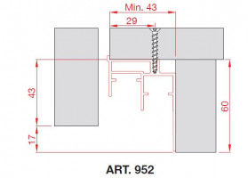 TERNO tor dolny 952/N 3m anodowany