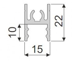 IC-Górna listwa torowa    EU 10mm 6m szampan