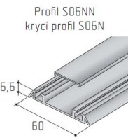 S-S06NN dolny profil 2,5m elox stal nierdzewna