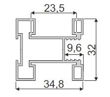 IC-rączka Rome 10mm alu EU szampan 5,3m