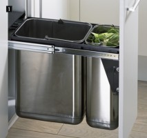 HETTICH 49477 BIN.IT DUO I kosz na śmieci, stal nierdzewna