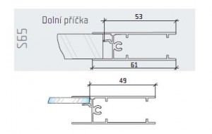 S-S65 dolny profil 4/18mm 4m srebrny