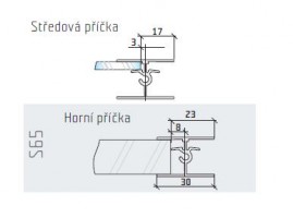 S-S65 górny i środkowy profil 4/18mm 4m srebrny