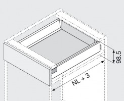 K-BLUM set Antaro M 450 mm/65 kg, Blumotion/TOB, szary R9006, inserta