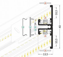 StrongLumio profil LED Back alu surowy 2000mm