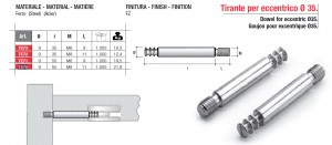 Trzpień TE72 do mimośrodu EC35 M8x35mm ocynk