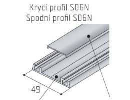 S-S06N dolny profil prowadzący 3m srebrny