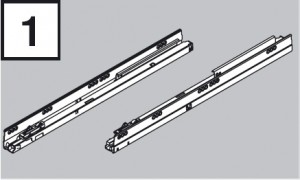 BLUM 576.6001B prowadnice Tandembox 600mm 65kg P+L