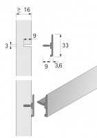 HETTICH 9012148 ORG@WALL profil uniwersalny 2900 mm