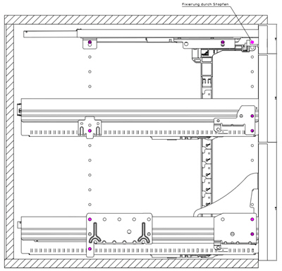 Hettich 9154814 Rysunek Techniczny Kontener M11 Set 1